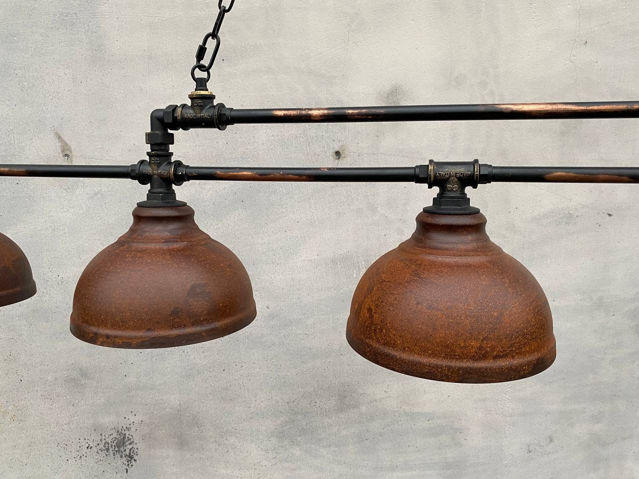 Long pendant light fixture for pool table.Industrial ceiling chandelier for steampunk kitchen island.