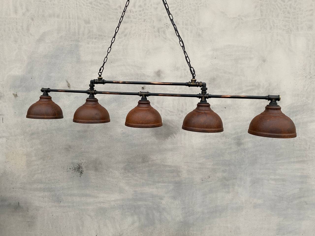 Long pendant light fixture for pool table.Industrial ceiling chandelier for steampunk kitchen island.