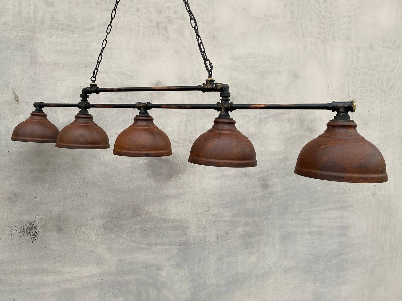 Long pendant light fixture for pool table.Industrial ceiling chandelier for steampunk kitchen island.