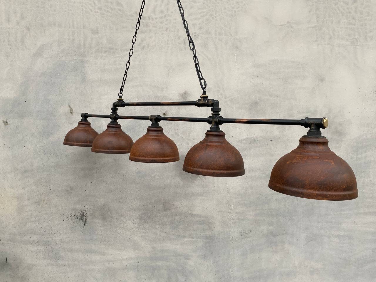 Long pendant light fixture for pool table.Industrial ceiling chandelier for steampunk kitchen island.